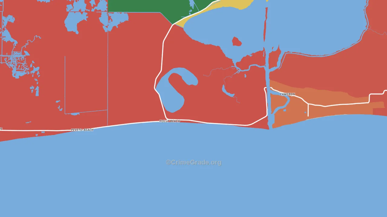 Cameron, LA Map of Burglary Rates