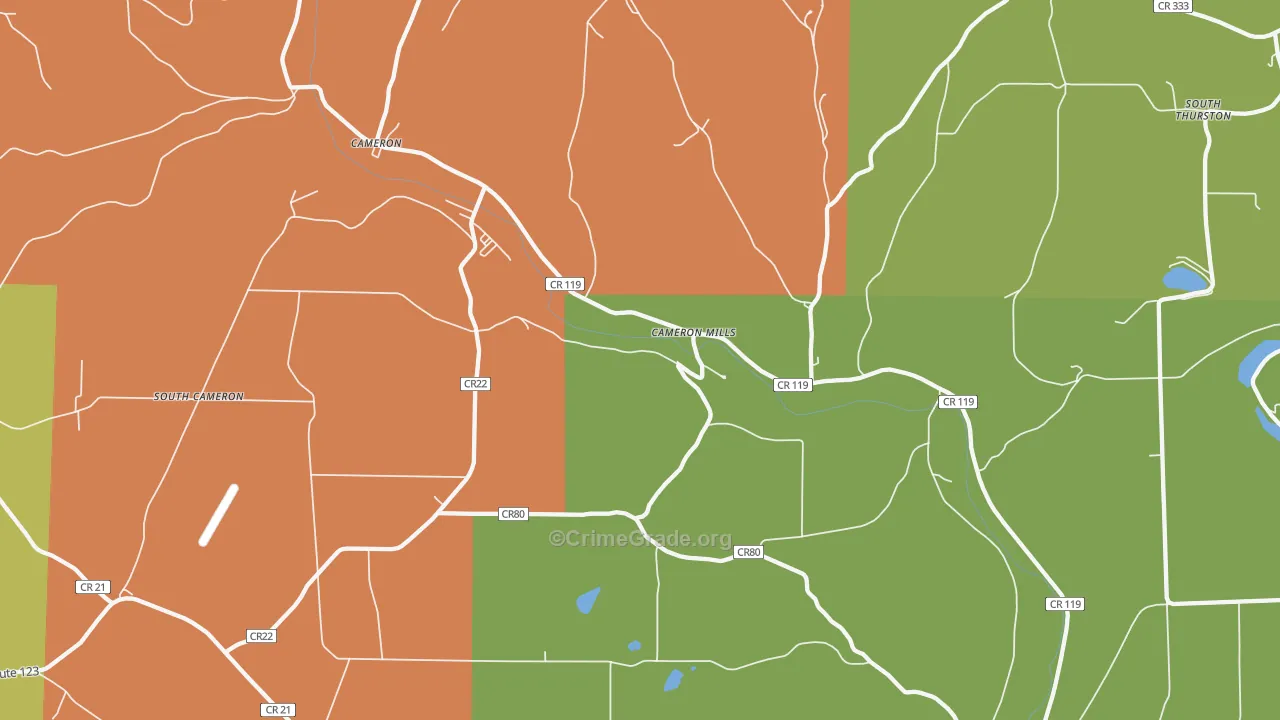 Cameron Mills, NY Map of Burglary Rates