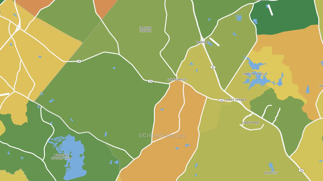 Cameron, NC Map of Burglary Rates