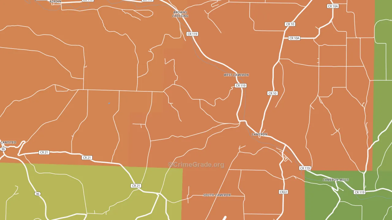 Cameron, NY Map of Burglary Rates