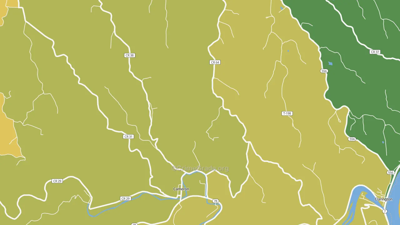 Cameron, OH Map of Burglary Rates