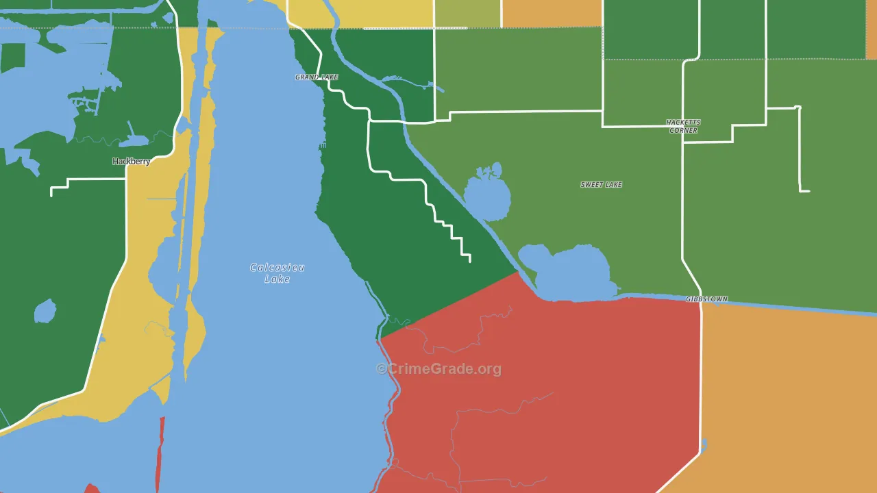 Cameron Parish, LA Map of Burglary Rates