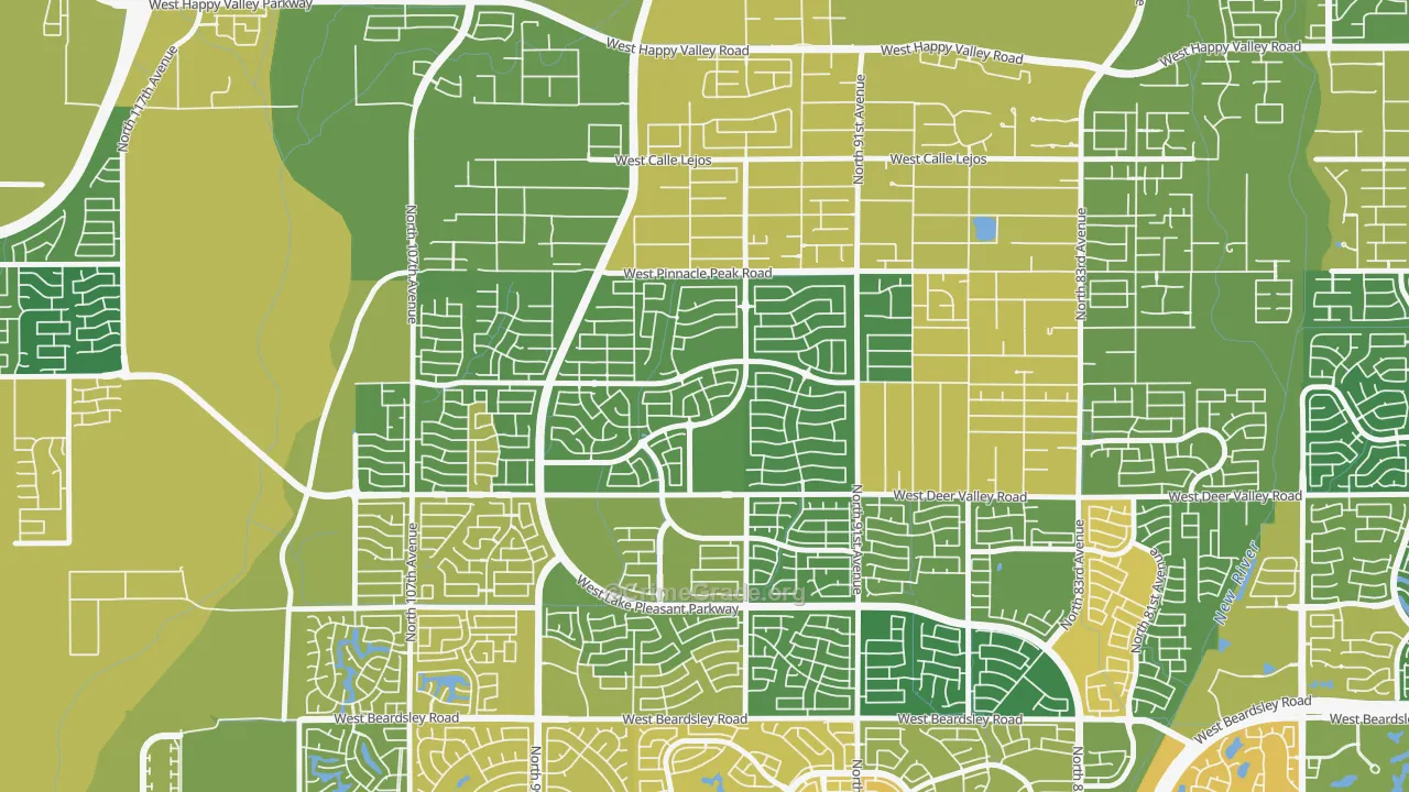 Camino Lago, Phoenix, AZ Map of Burglary Rates