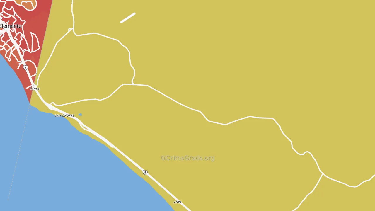 Camp Pendleton, CA Map of Burglary Rates
