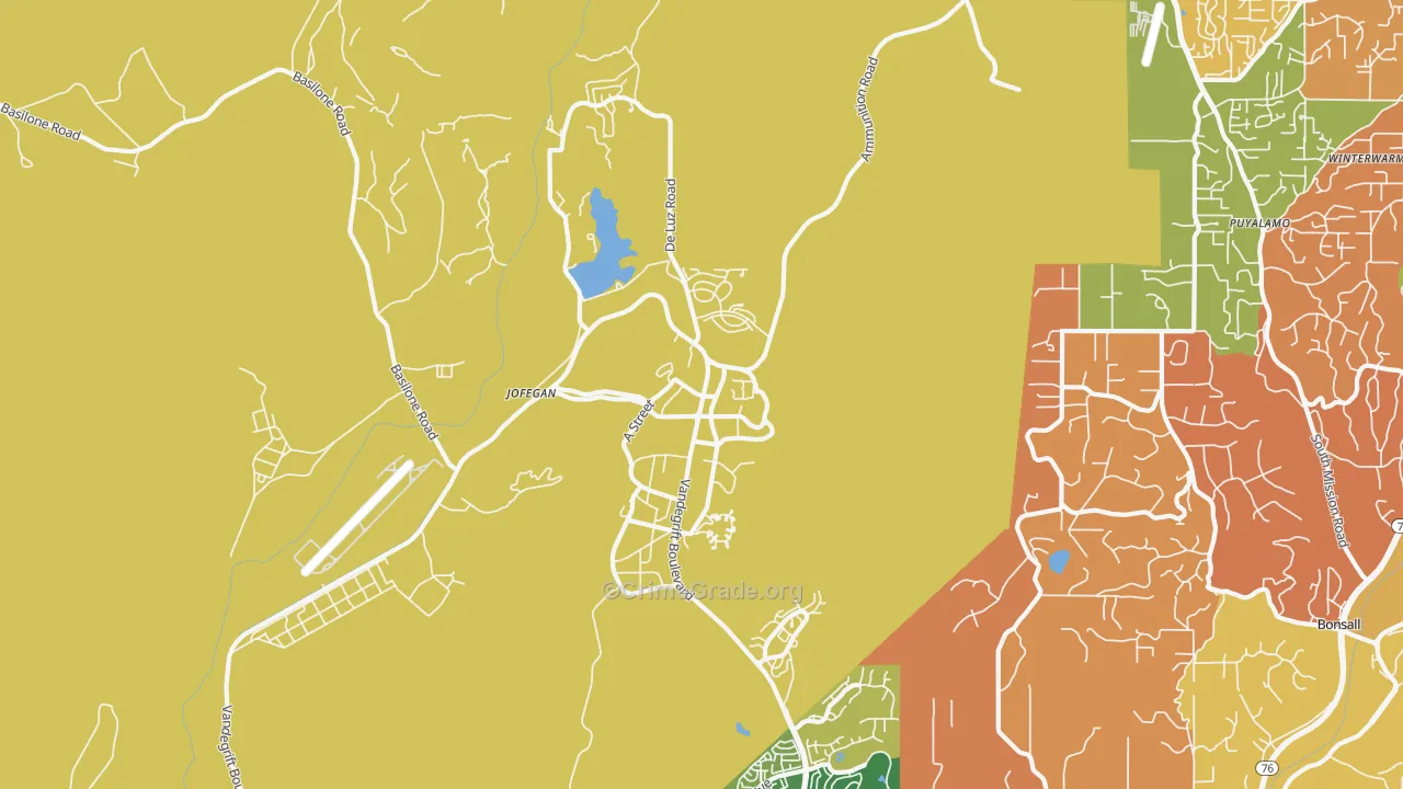 Camp Pendleton North, CA Map of Burglary Rates