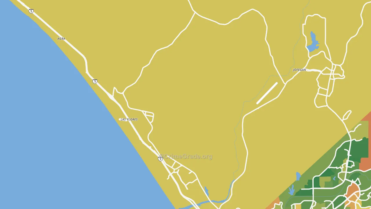 Camp Pendleton South, Oceanside, CA Map of Burglary Rates