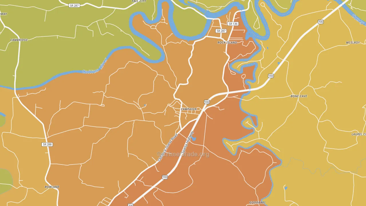 Campaign, TN Map of Burglary Rates