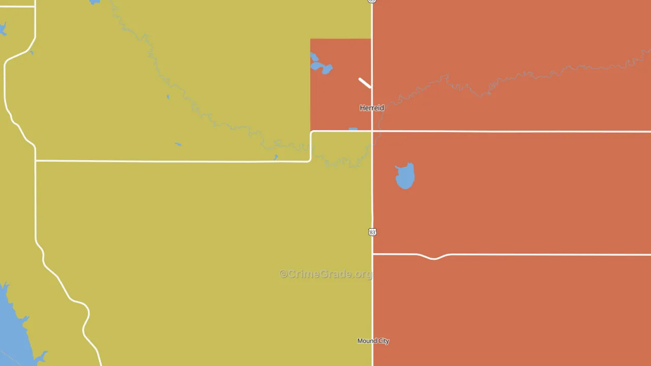 Campbell County, SD Map of Burglary Rates