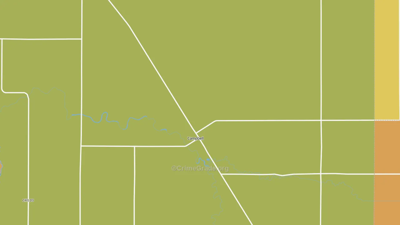 Campbell, MN Map of Burglary Rates