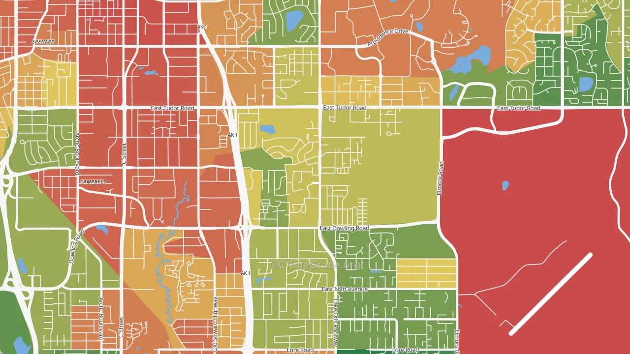 Campbell Park, Anchorage, AK Map of Burglary Rates