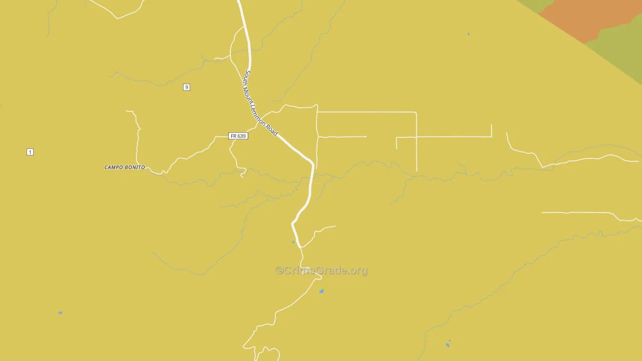 Campo Bonito, AZ Map of Burglary Rates