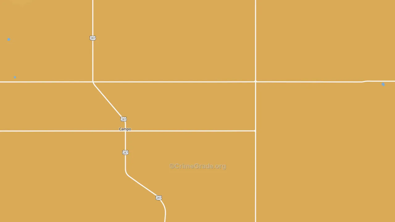 Campo, CO Map of Burglary Rates