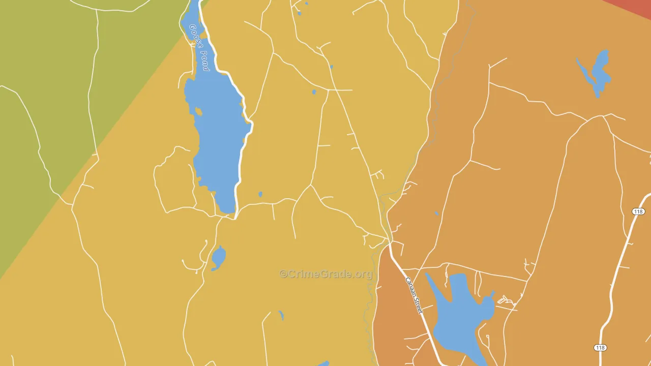 Canaan Center, NH Map of Burglary Rates