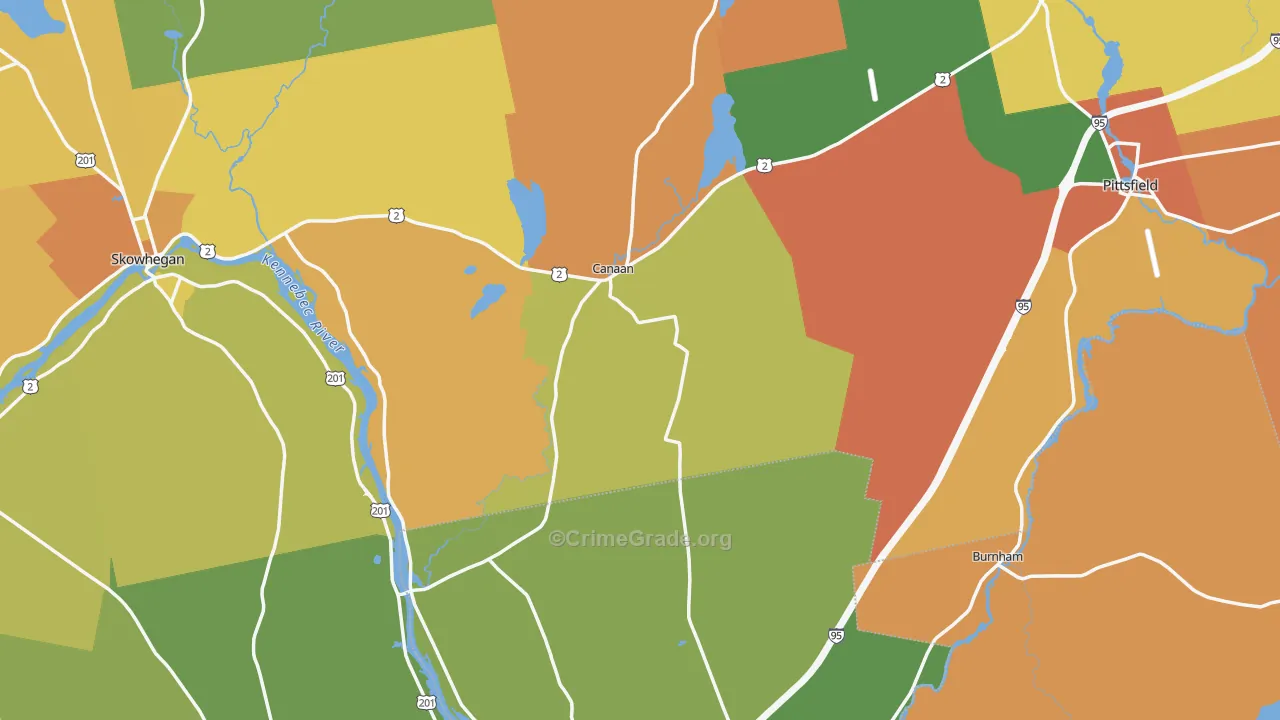 Canaan, ME Map of Burglary Rates