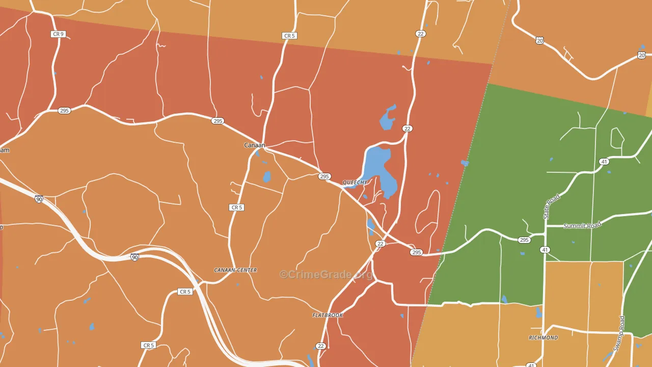 Canaan, NY Map of Burglary Rates