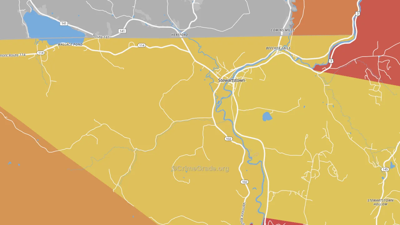 Canaan, VT Map of Burglary Rates