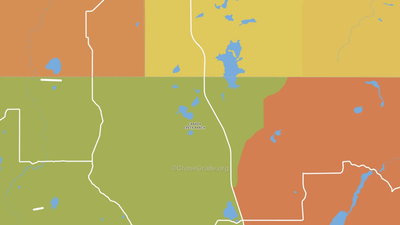 Canada Creek Ranch, MI Map of Burglary Rates