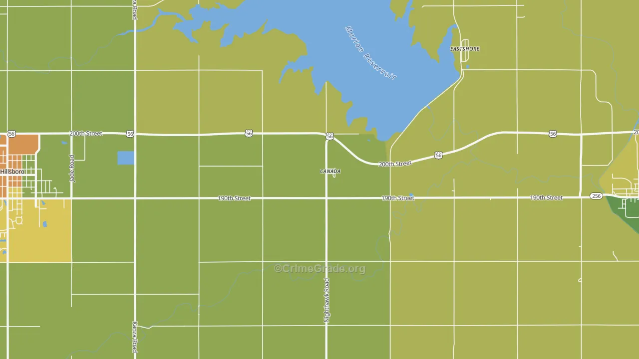 Canada, KS Map of Burglary Rates