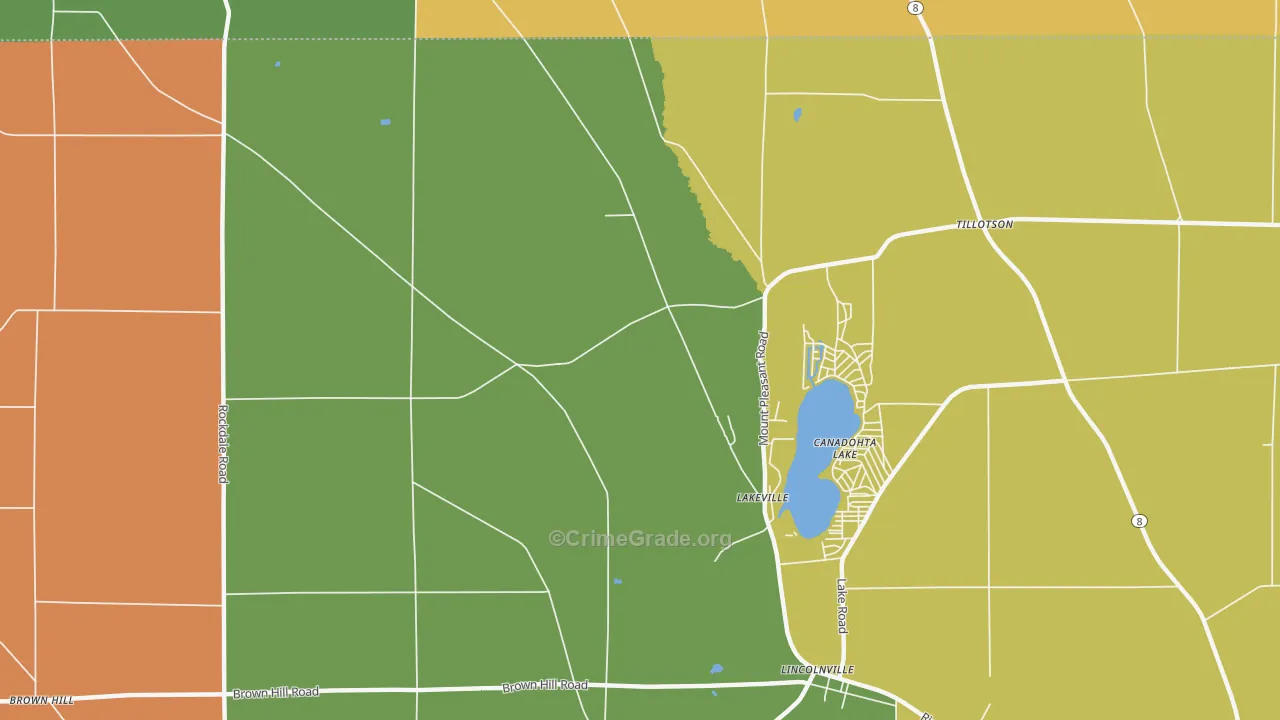 Canadohta Lake, PA Map of Burglary Rates