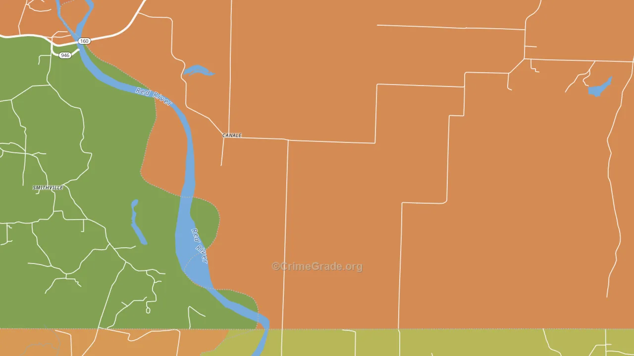 Canale, AR Map of Burglary Rates