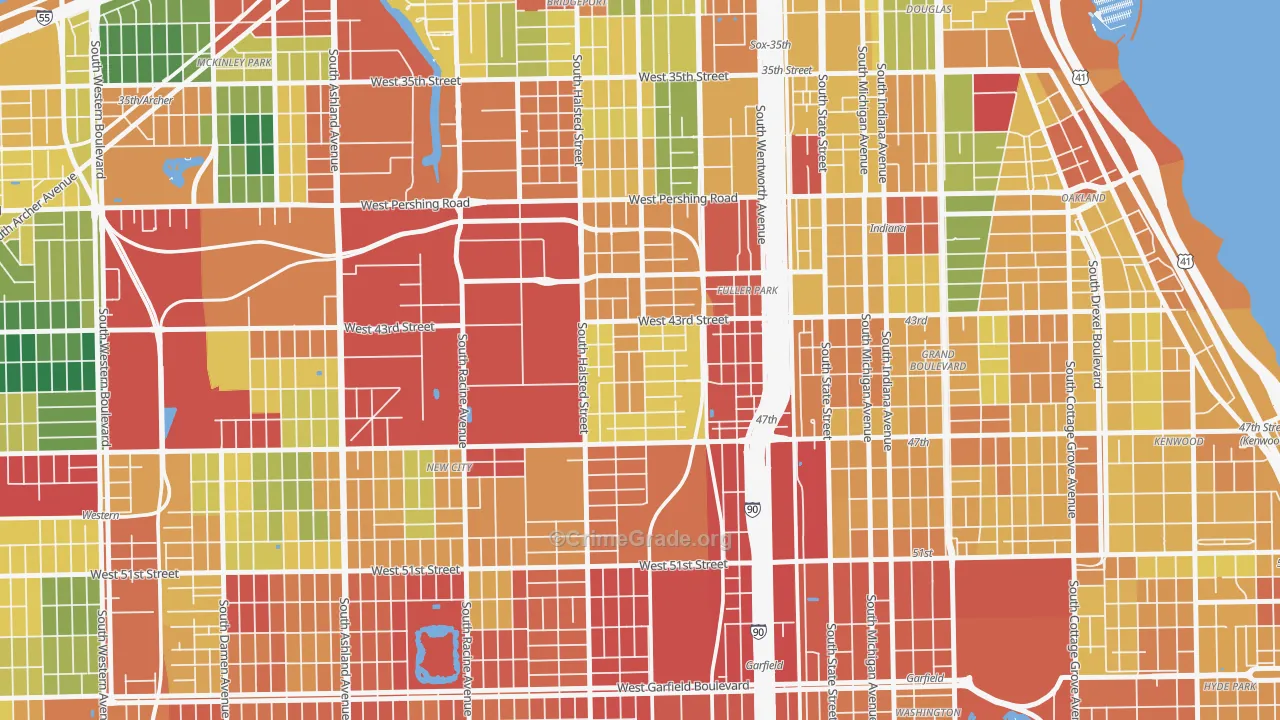 Canaryville, Chicago, IL Map of Burglary Rates