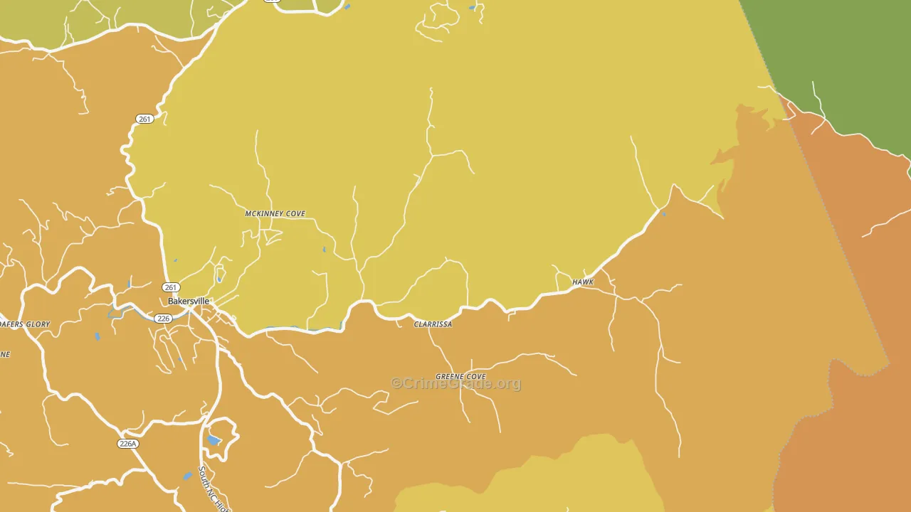 Cane Creek, NC Map of Burglary Rates