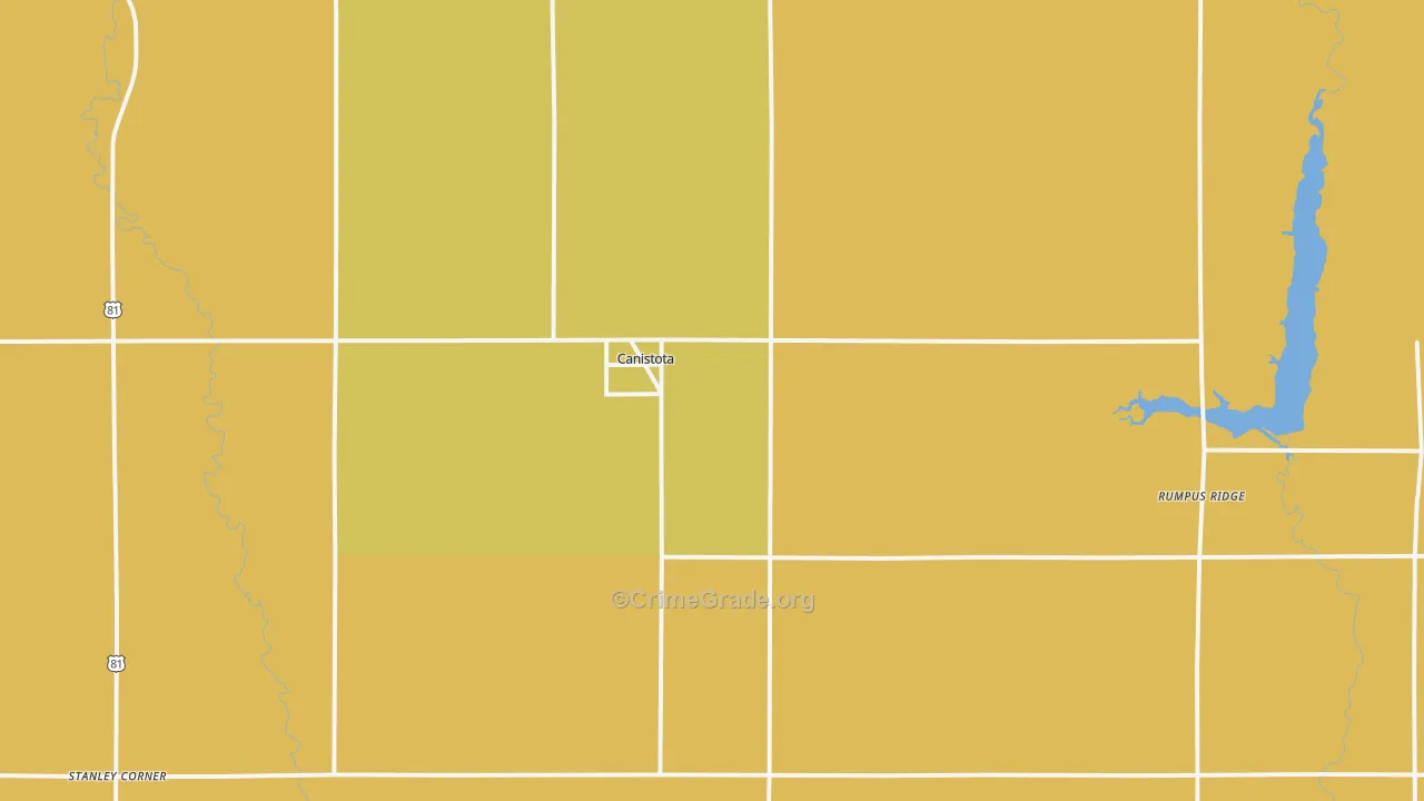 Canistota, SD Map of Burglary Rates