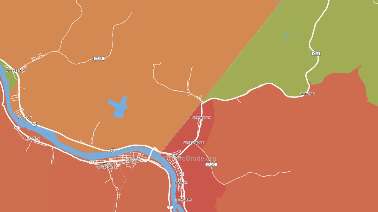 Cannelton, WV Map of Burglary Rates