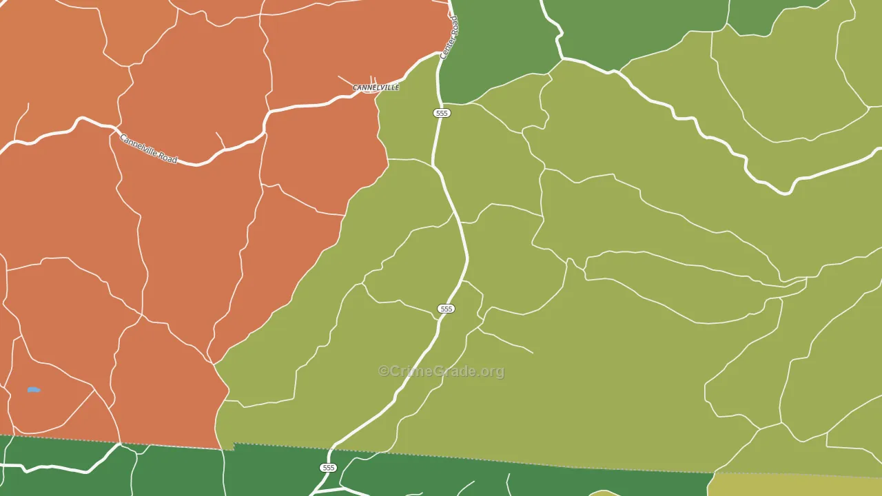 Cannelville, OH Map of Burglary Rates
