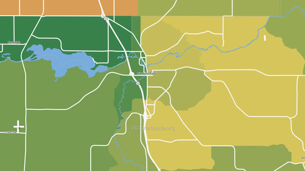 Cannon Falls, MN Map of Burglary Rates