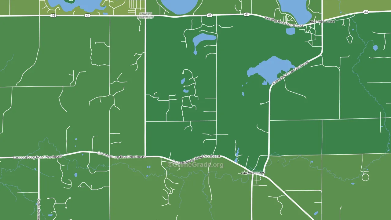 Cannonsburg, MI Map of Burglary Rates