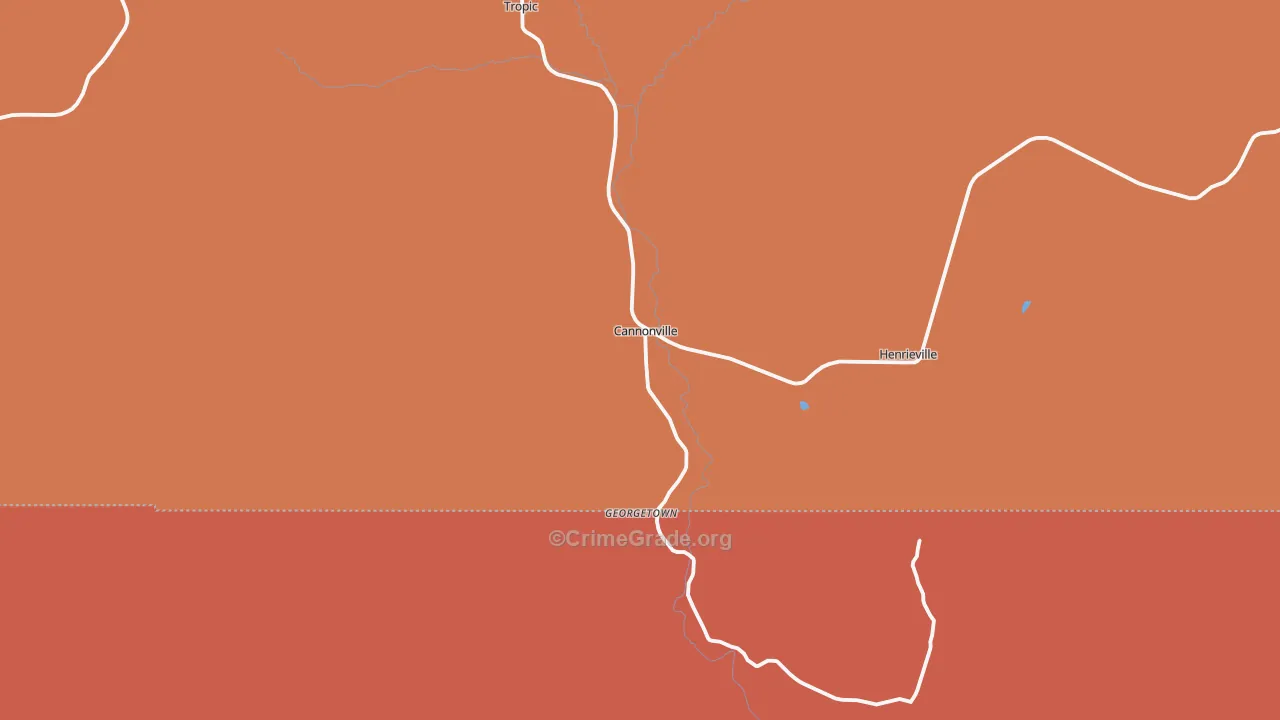 Cannonville, UT Map of Burglary Rates