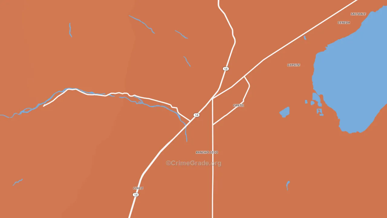 Cantil, CA Map of Burglary Rates
