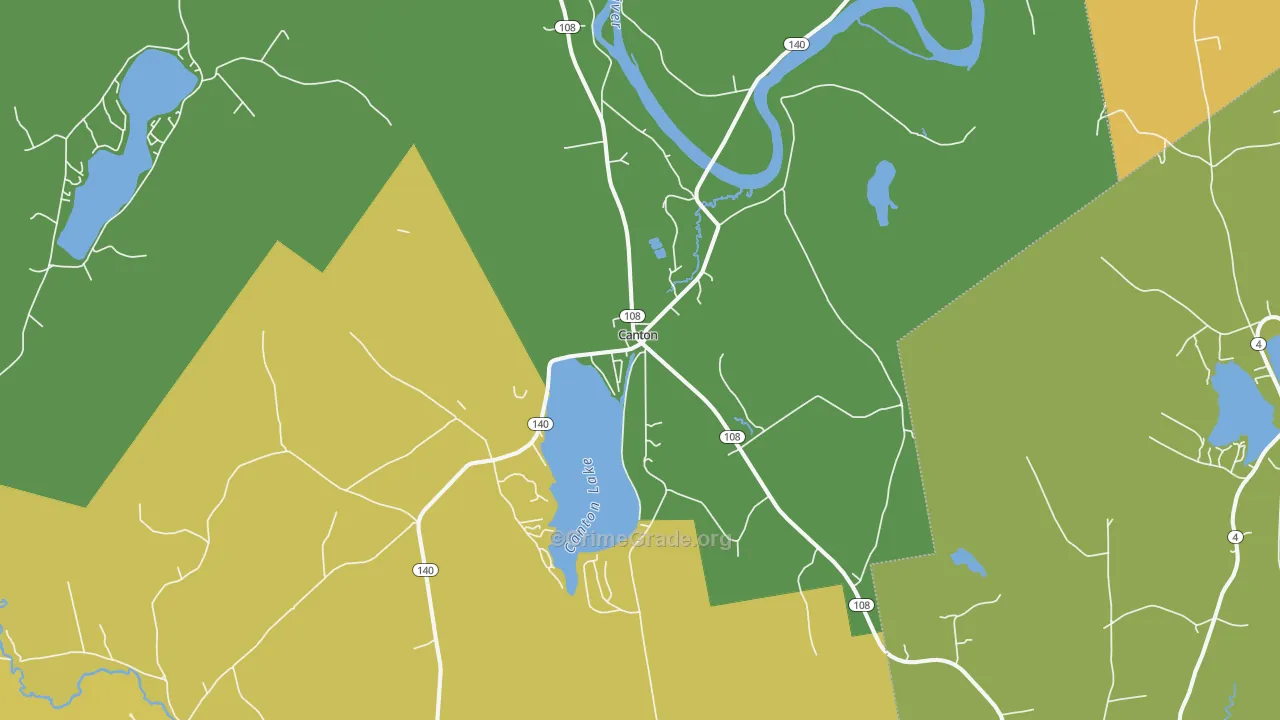 Canton, ME Map of Burglary Rates