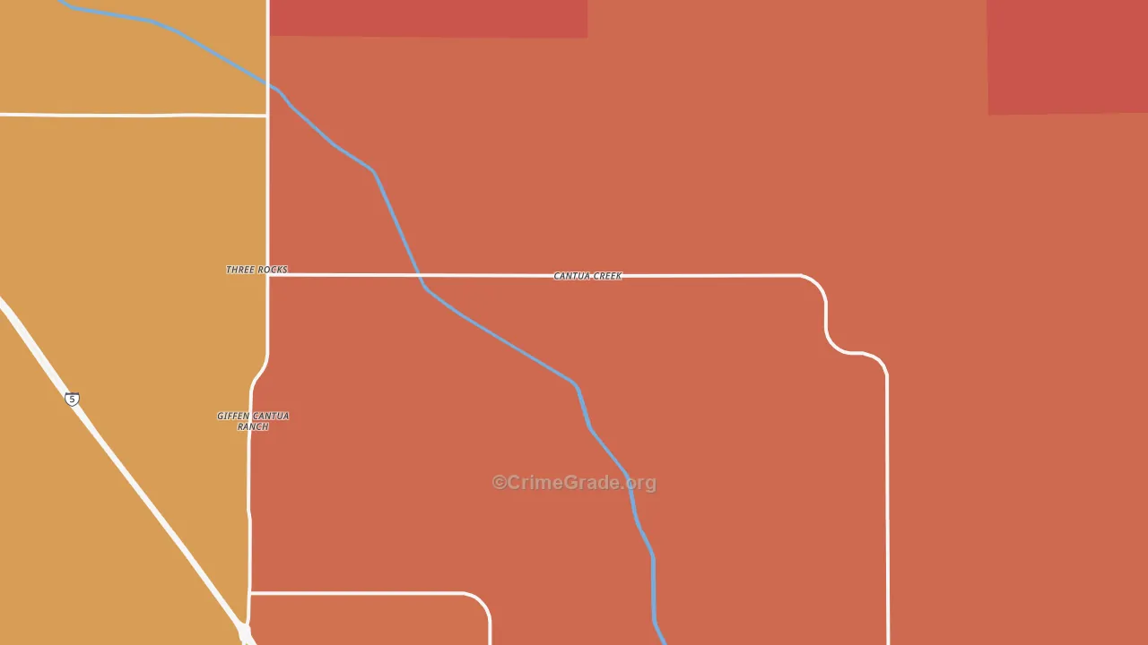 Cantua Creek, CA Map of Burglary Rates