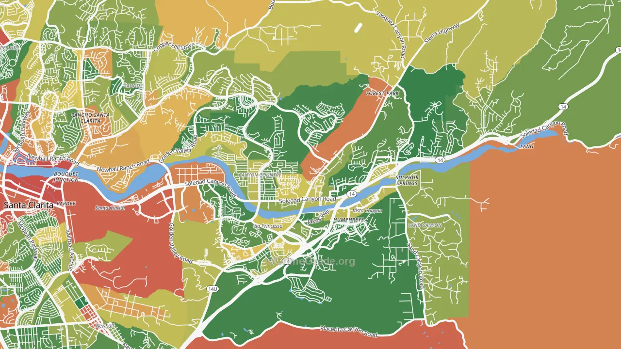 Canyon Country, CA Map of Burglary Rates