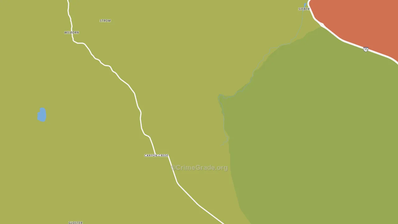 Canyon Creek, MT Map of Burglary Rates