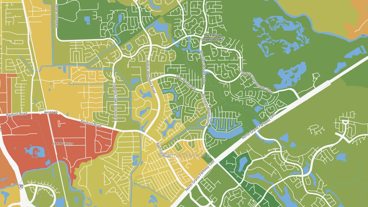 Canyon Lakes at Legends Ranch, Spring, TX Map of Burglary Rates