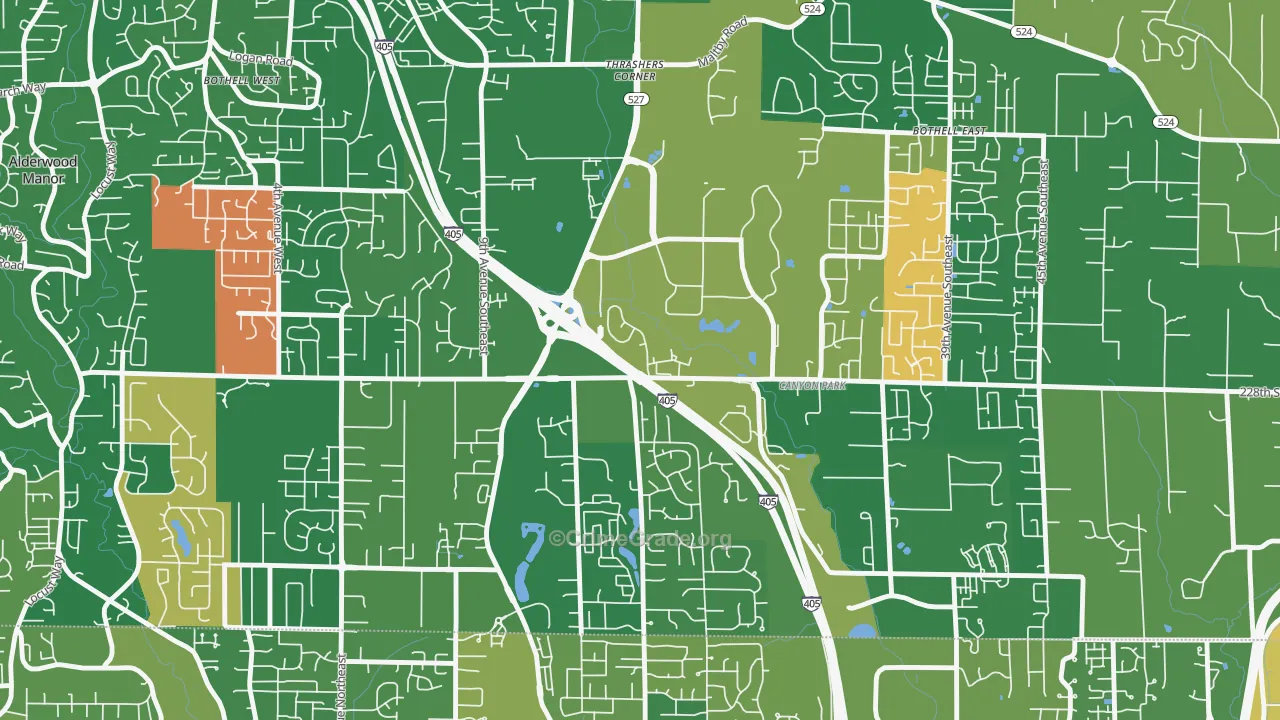 Canyon Park, Bothell, WA Map of Burglary Rates