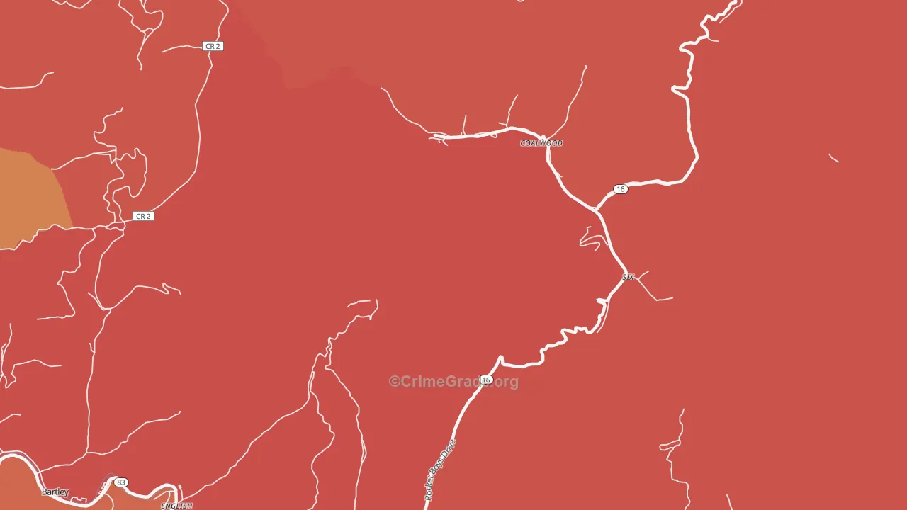 Capels, WV Map of Burglary Rates