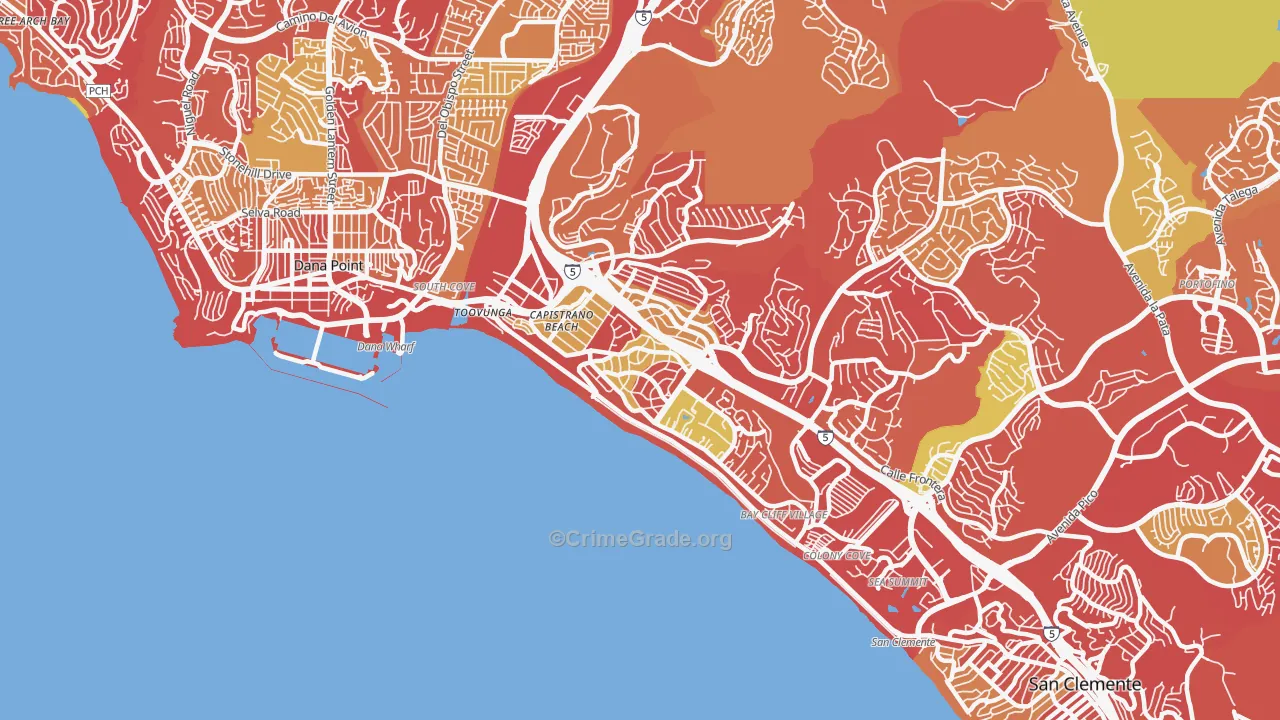 Capistrano Beach, CA Map of Burglary Rates