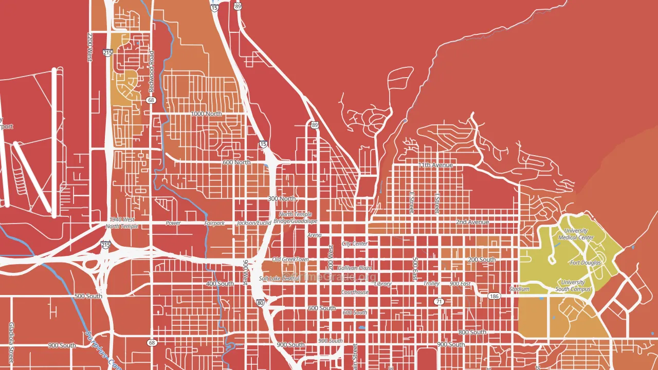 Capitol Hill, Salt Lake City, UT Map of Burglary Rates