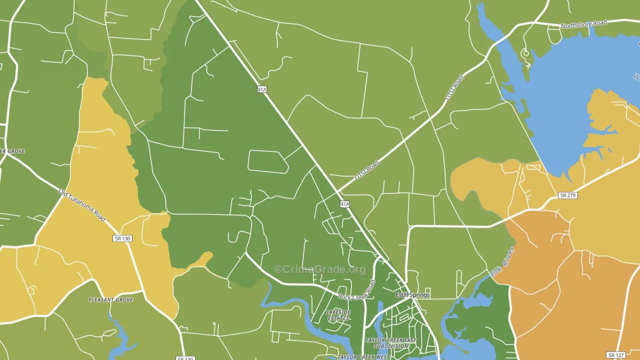 Capitol Hill, TN Map of Burglary Rates