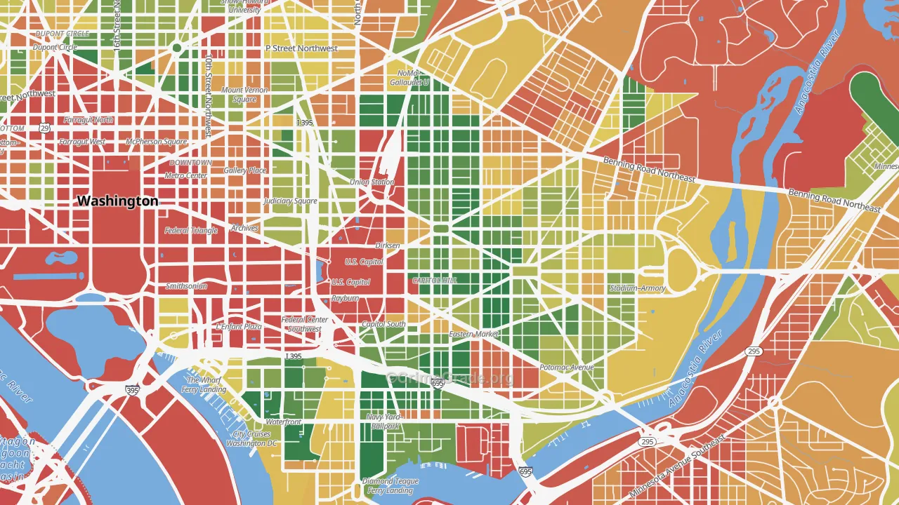 Capitol Hill, Washington, DC Map of Burglary Rates