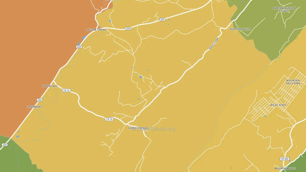 Capon Springs, WV Map of Burglary Rates