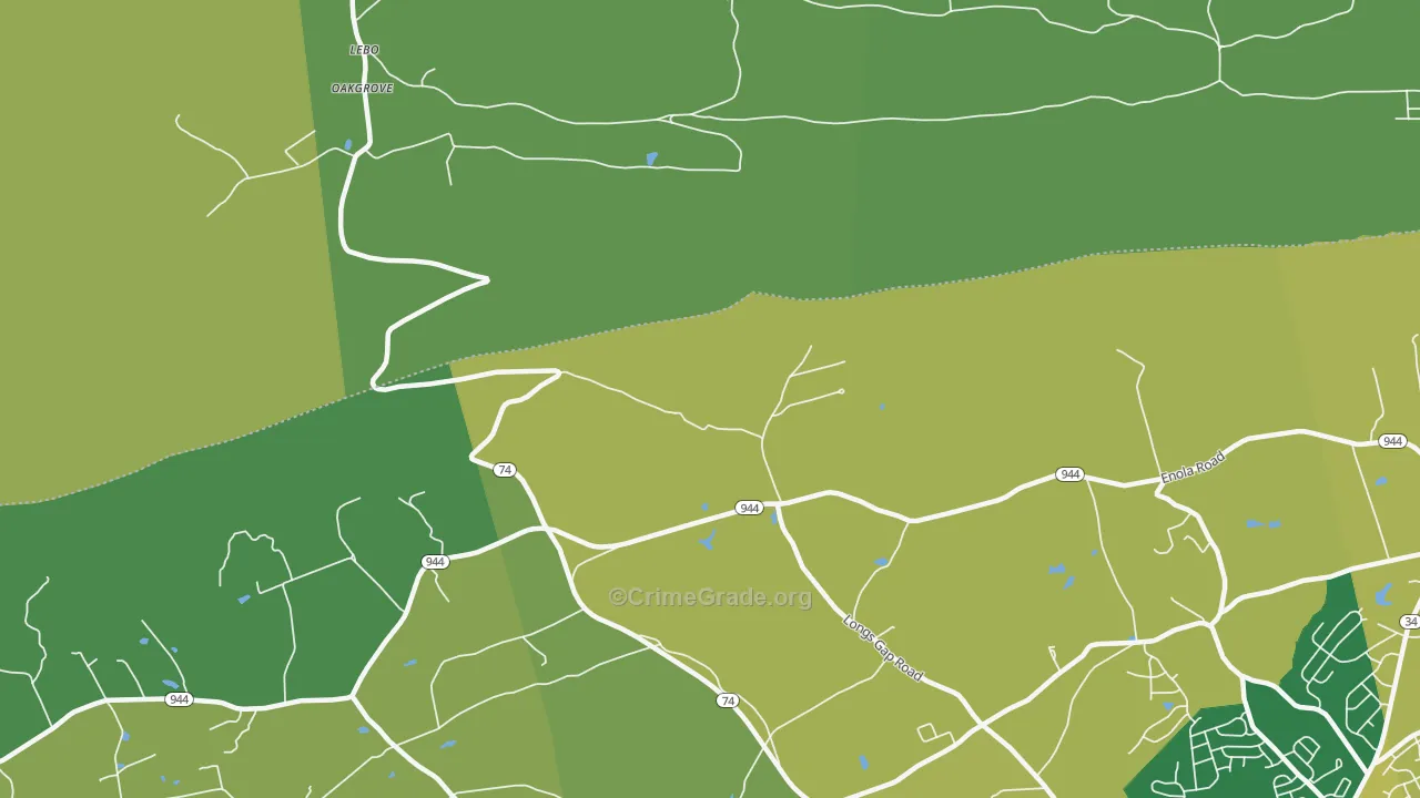 Caprivi, PA Map of Burglary Rates