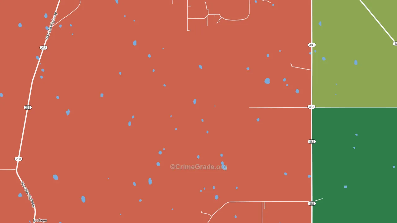Caprock, NM Map of Burglary Rates