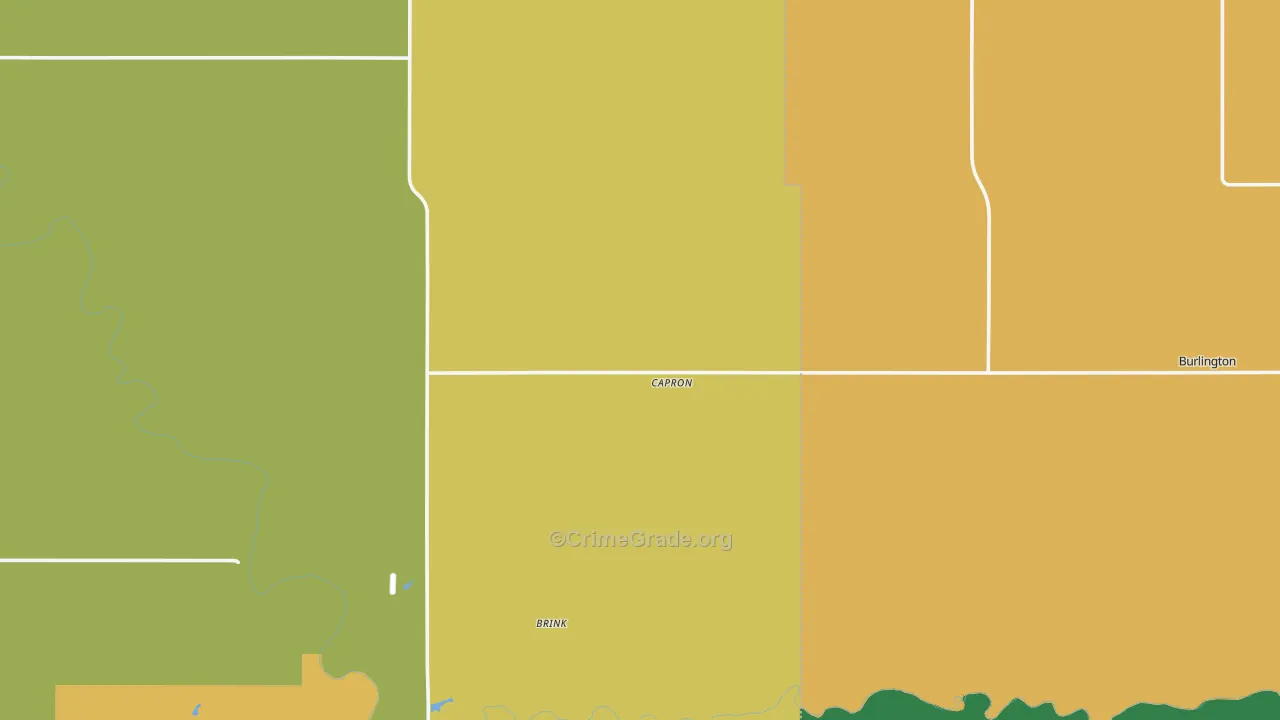 Capron, OK Map of Burglary Rates