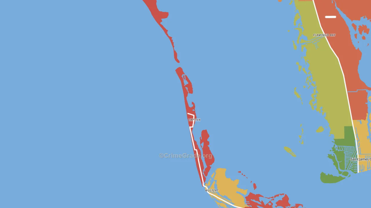 Captiva, FL Map of Burglary Rates