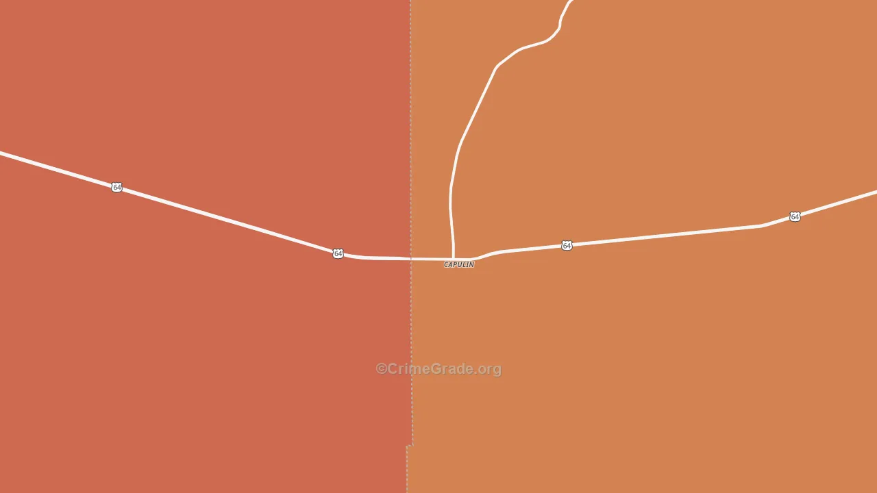 Capulin, NM Map of Burglary Rates